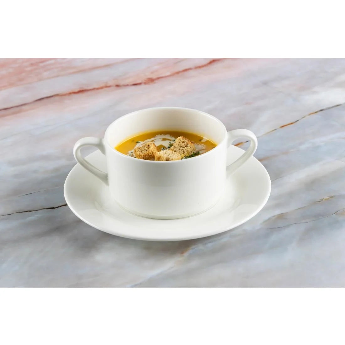 Elia Glacier Fine China Handled Soup Cups 220ml (6 Pack)