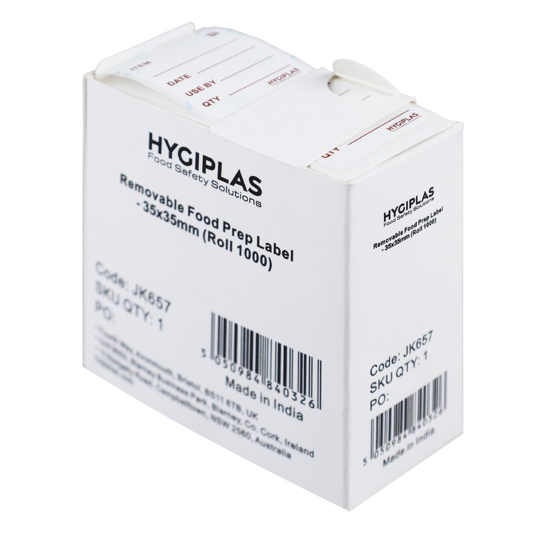 Hygiplas Removable Food Prep Labels 35x35mm (1000 Pack)