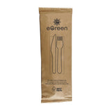 eGreen Individually Wrapped 3-in-1 Wooden Cutlery Set (250 Pack)