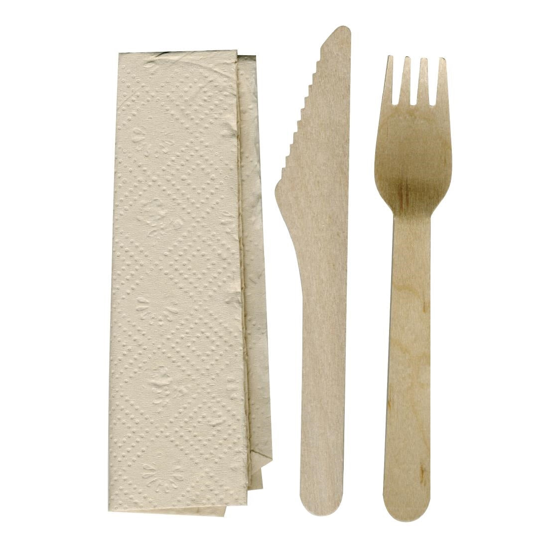 eGreen Individually Wrapped 3-in-1 Wooden Cutlery Set (250 Pack)