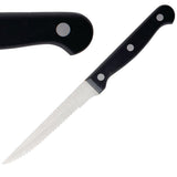 Olympia Serrated Steak Knives Black Handle (12 Pack)