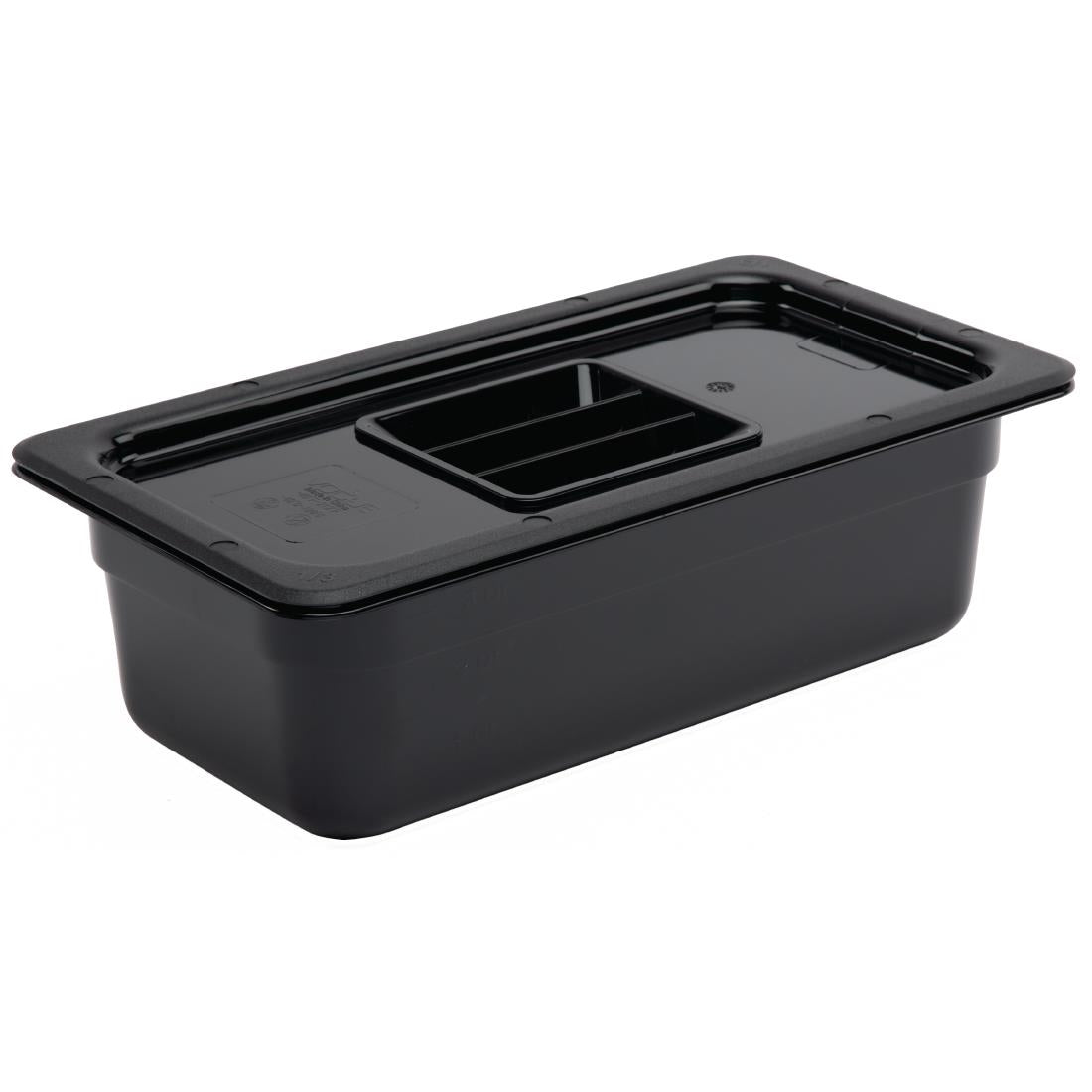 Vogue ABS Gastronorm Tray Black GN 1/3 100mm