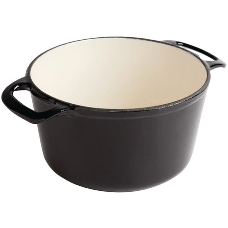 Vogue Round Casserole Dish Black 3.2Ltr