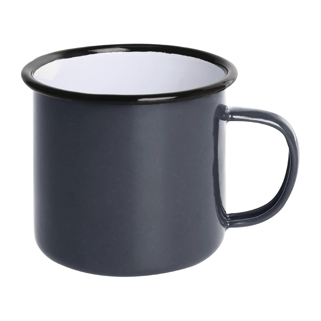 Olympia Enamel Mug Grey 350ml (6 Pack)