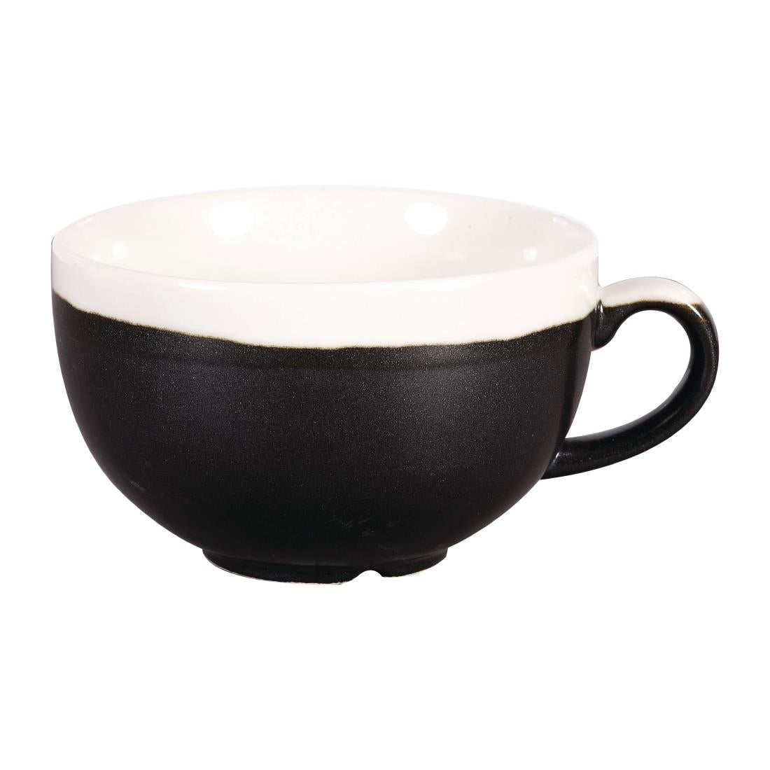 Churchill Monochrome Cappuccino Cups Onyx Black 340ml (12 Pack)