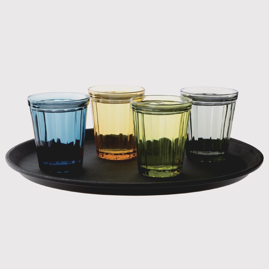 Olympia Cabot Panelled Glass Tumbler Blue 260ml (6 pack)