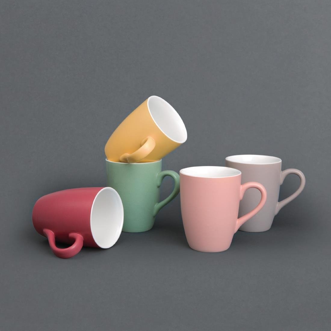 Olympia Matt Pastel Mug Grey 340ml (Pack of 6)