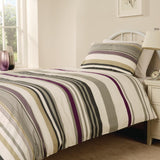 Mitre Essentials Madison Stripe Duvet Cover Open Magenta Single