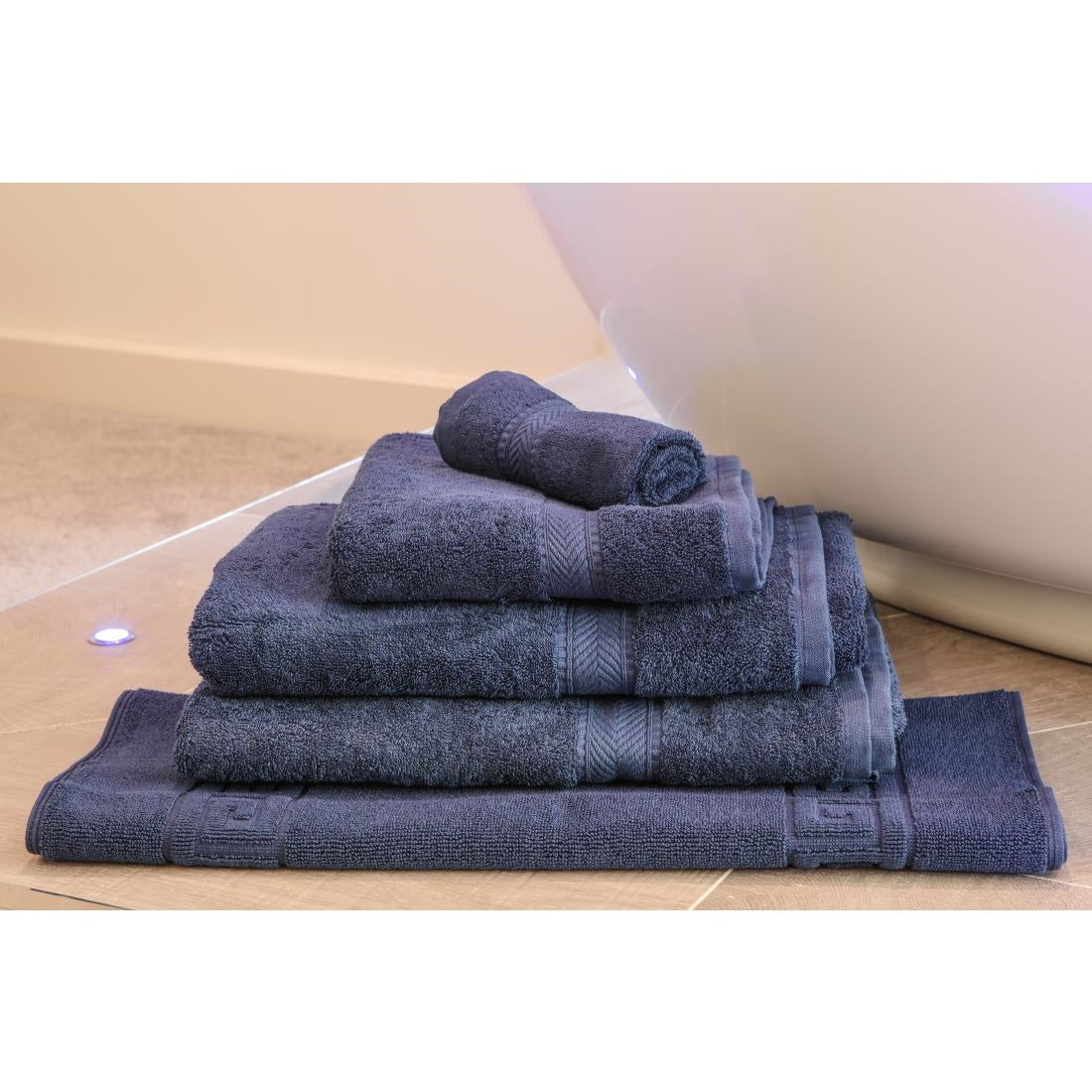Mitre Essentials Nova Face Cloth Navy (10 Pack)