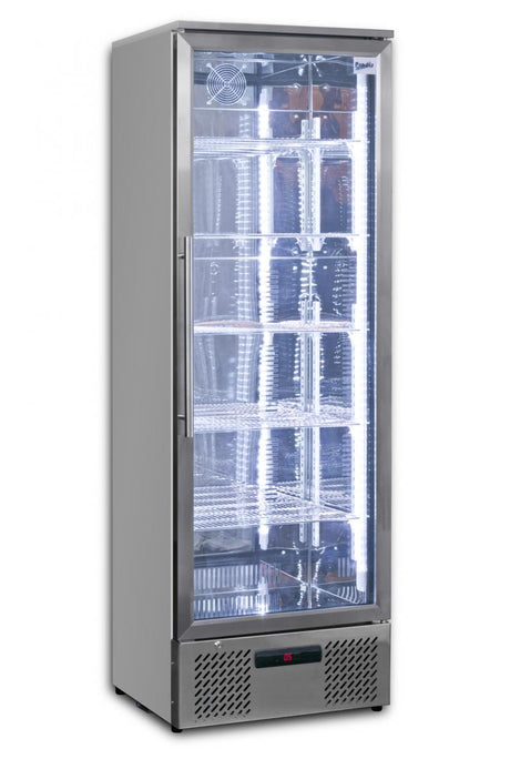 Prodis NT10ST-HC Hinged Glass Single Door Stainless Steel Upright Bottle Cooler  340 Litres