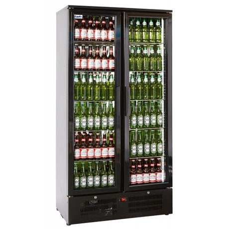 Prodis NT20-HC Hinged Glass Double Door Black Upright Bottle Cooler  560 Litres