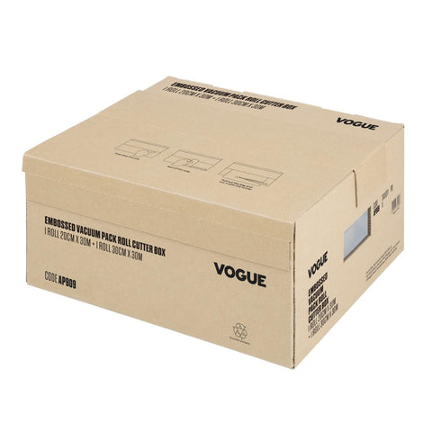 Vogue Vacuum Pack Roll with Cutter Box (Embossed) 200mm & 300mm Twin Pack