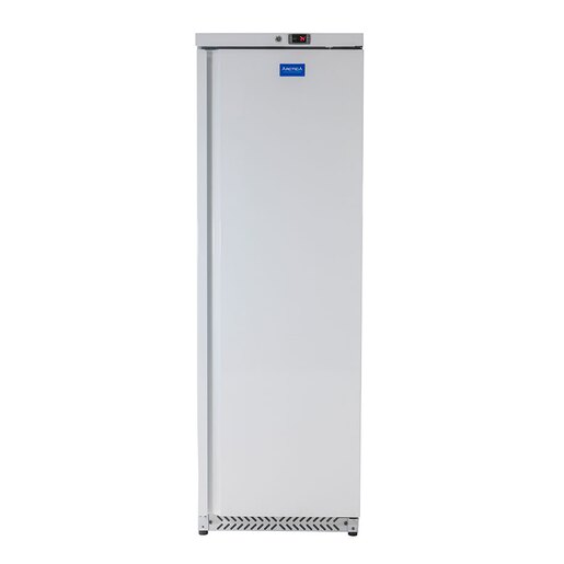 white upright fridge