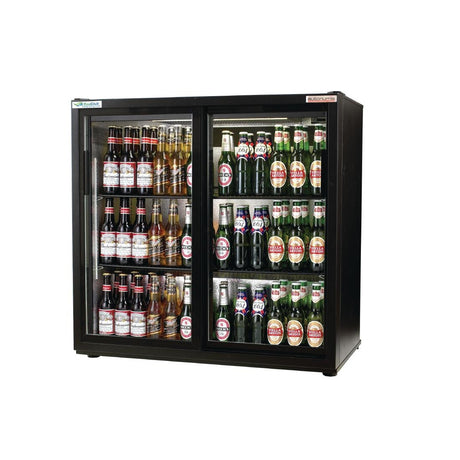 double sliding door back bar cooler