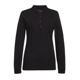 Brook Taverner Anna Womens Long Sleeve Polo Shirt Black Size 2XL