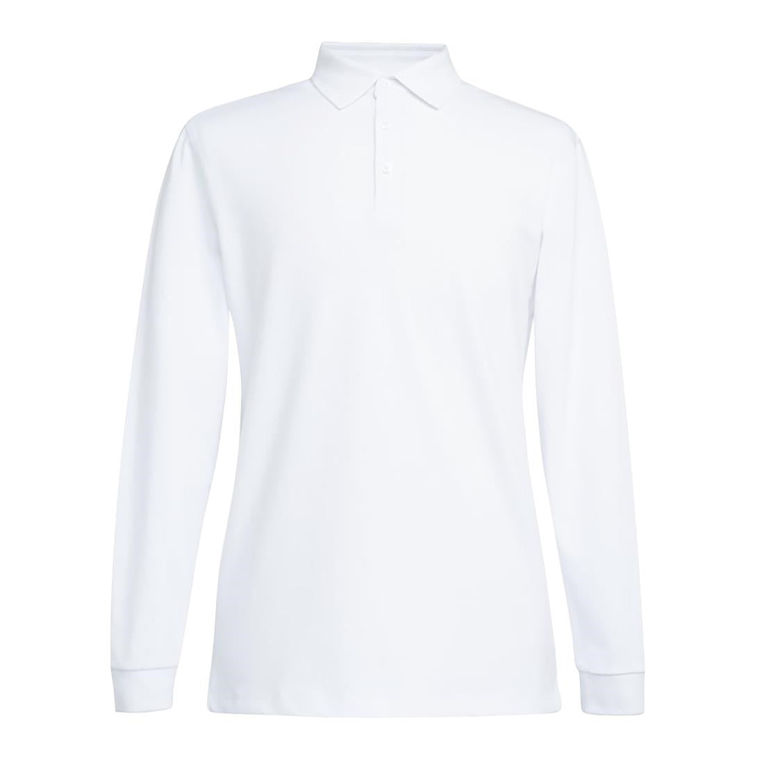 Brook Taverner Frederick Mens Long Sleeve Polo Shirt White Size 2XL
