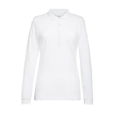 Brook Taverner Anna Womens Long Sleeve Polo Shirt White Size M