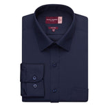 Brook Taverner Mens Long Sleeve Rapino Shirt Navy 15inch