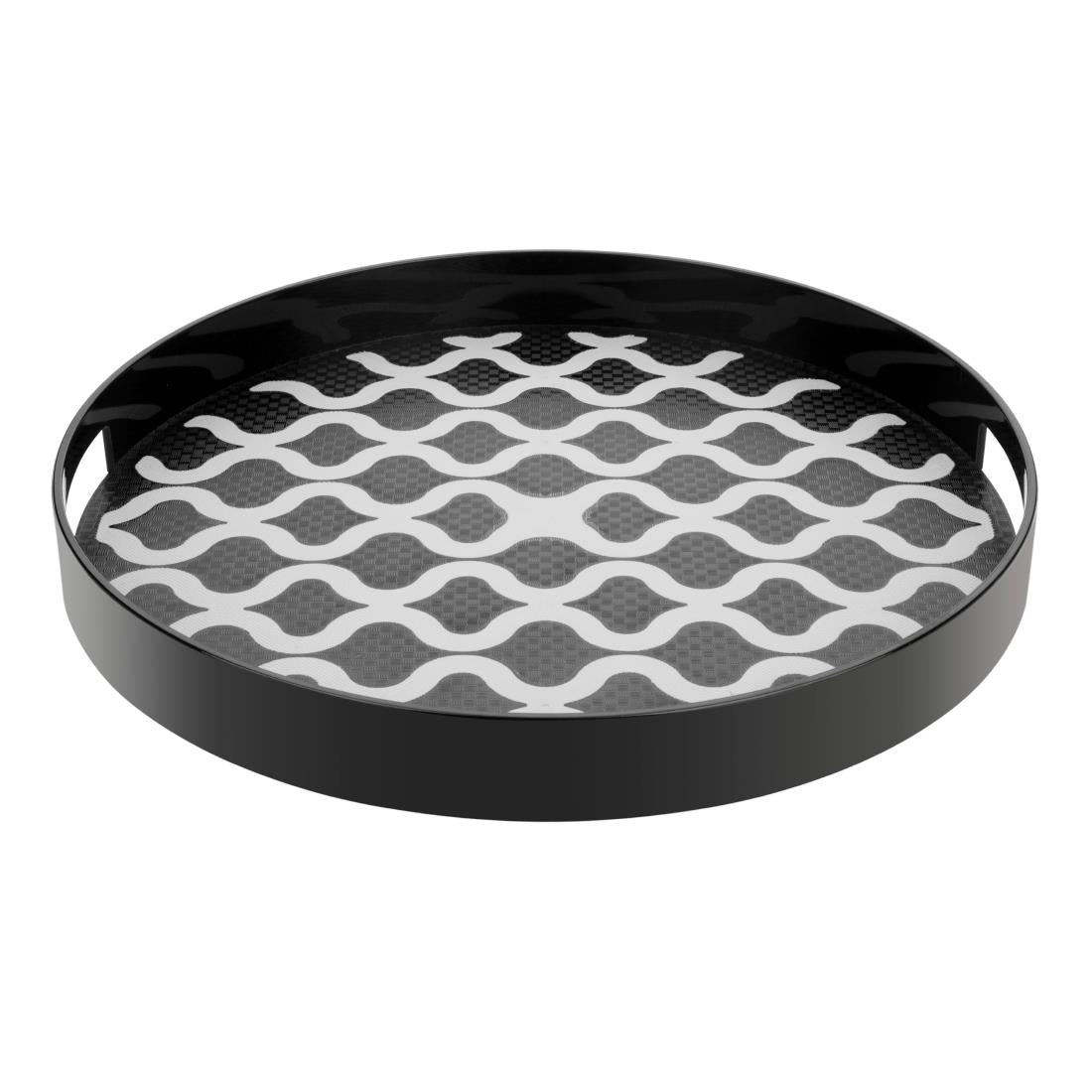 Olympia Kristallon PC Round Non Slip Tray With Handles 355mm