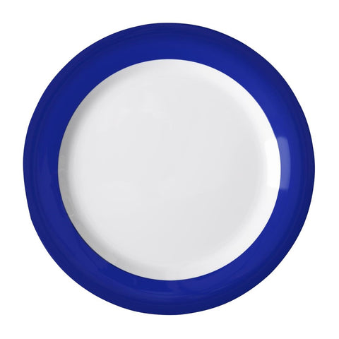 Olympia Kristallon Gala Melamine Blue Rim Plates 268mm (Pack of 6)