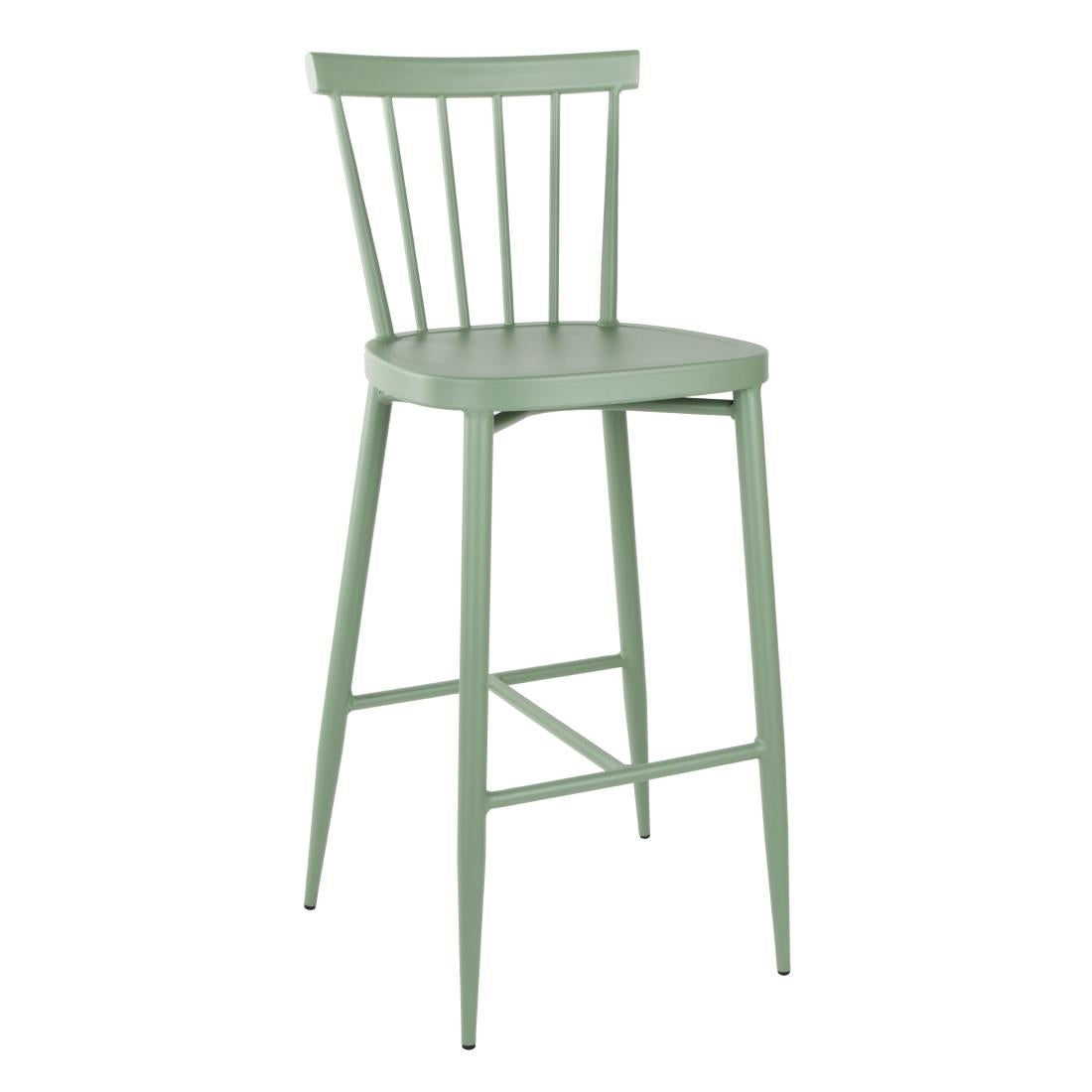 Bolero Windsor Aluminium Green High Stools (Pack of 2)