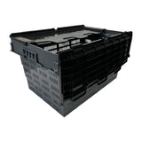 Vogue Perforated Plastic Transport Storage Crate with Attached Lid 600x400x320mm