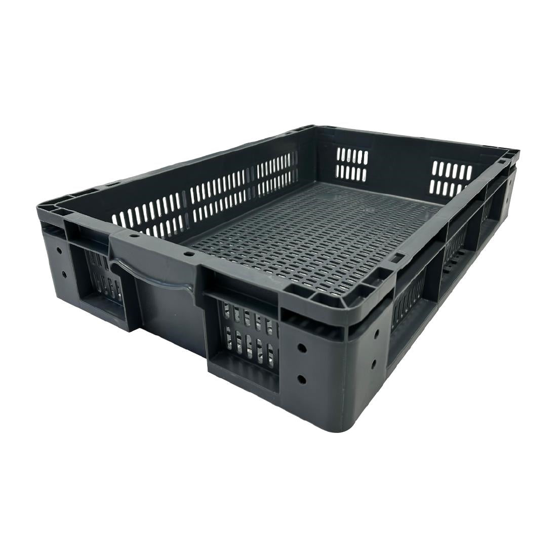 Vogue Perforated Plastic Storage Crate 600x400x120mm