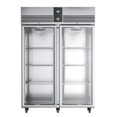 double glass door refrigerator