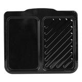 Wham Enamel Handled Dual Oven Tray Black 400mm