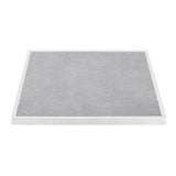 Bolero Light Grey Stone Effect Outdoor Tempered Glass Table Top White Trim 700mm