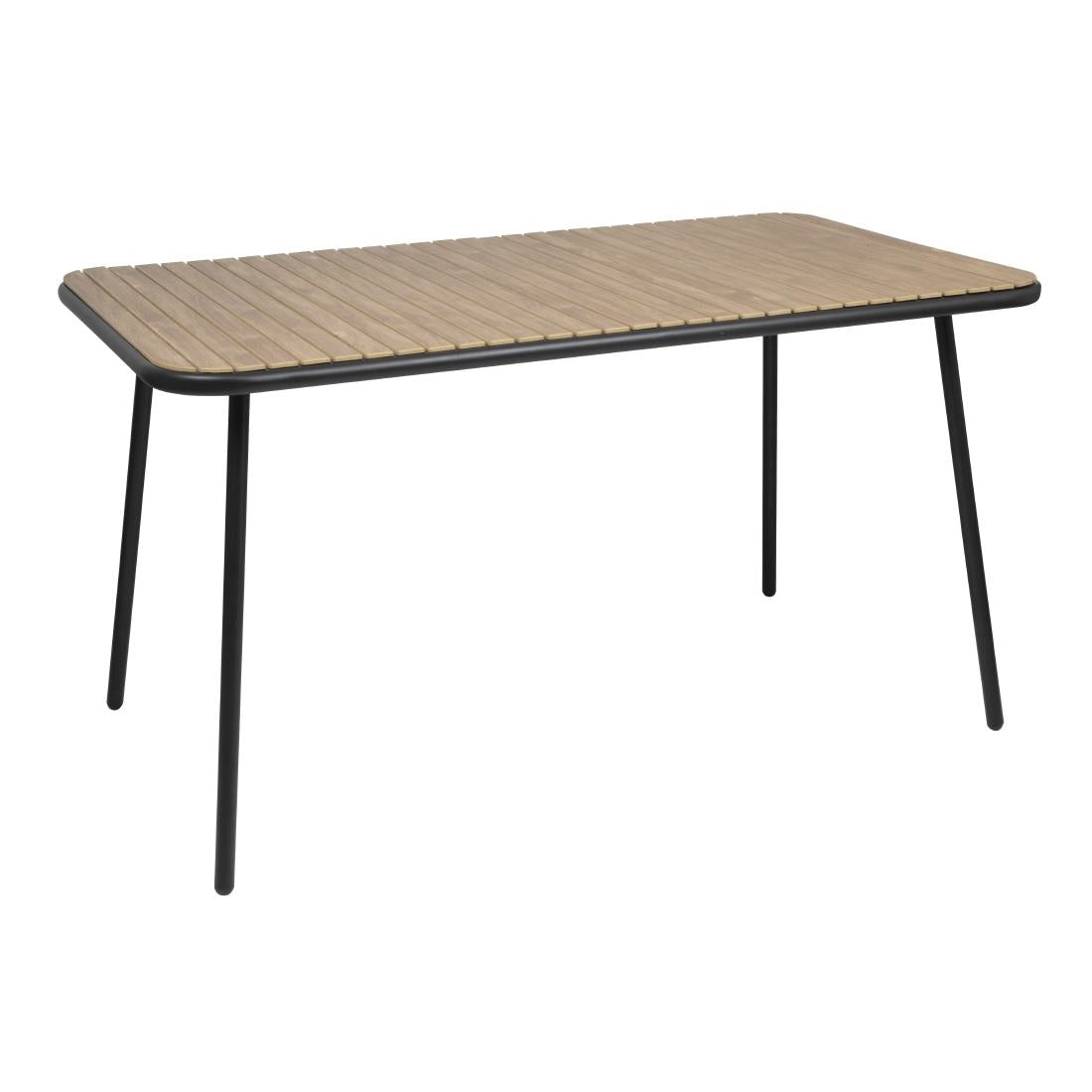 Bolero Santorini Rectangular Table Wood Effect 1400mm