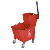 Jantex 30ltr Mop Bucket with Foot Pedal release - Red