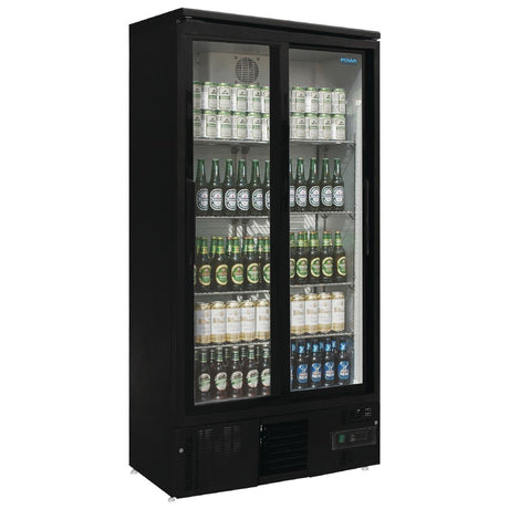 back bar cooler 2 sliding doors