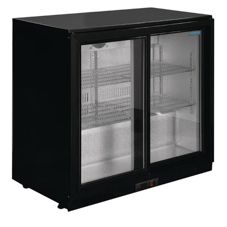 back bar cooler 2 sliding doors