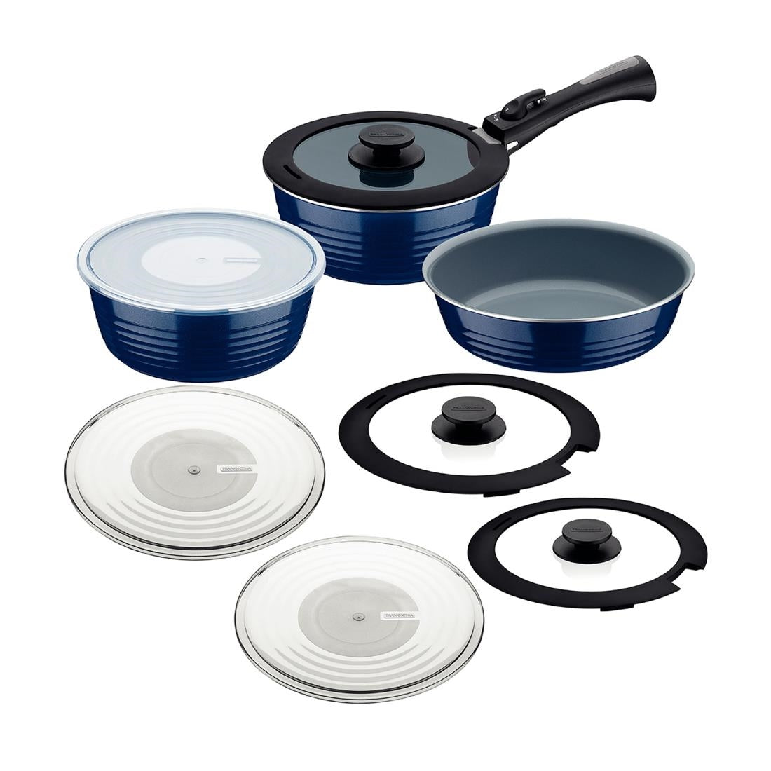 Tramontina êtria 10-Piece Nesting Cookware Set Navy