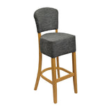 Hanoi Bar Chairs in Soft Oak with Shetland Smoke Seatpad