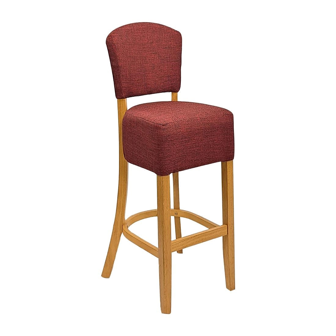 Hanoi Bar Chairs in Soft Oak with Shetland Scarlett Seatpad