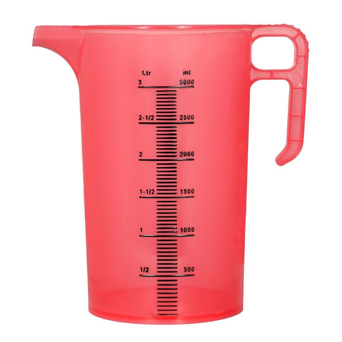 Pro-Measures Polypropylene Measuring Jug Red 3Ltr