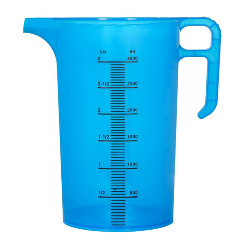 Pro-Measures Polypropylene Measuring Jug Blue 3Ltr