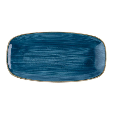 Churchill Stonecast Java Blue Chef's Oblong Plates 350mm x 187mm (Pack of 6)