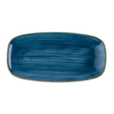 Churchill Stonecast Java Blue Chef's Oblong Plates 288 x 152mm (12 Pack)