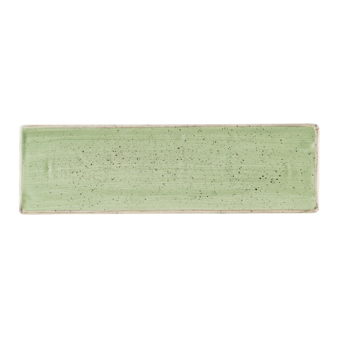 Churchill Stonecast Sage Green Oblong Plates 300 x 90mm (6 Pack)