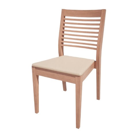 Bolero Bespoke Marty B Stacking Chair in Cream/Beech