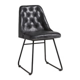 Harland Side Chairs Leather Vintage Black (2 Pack)