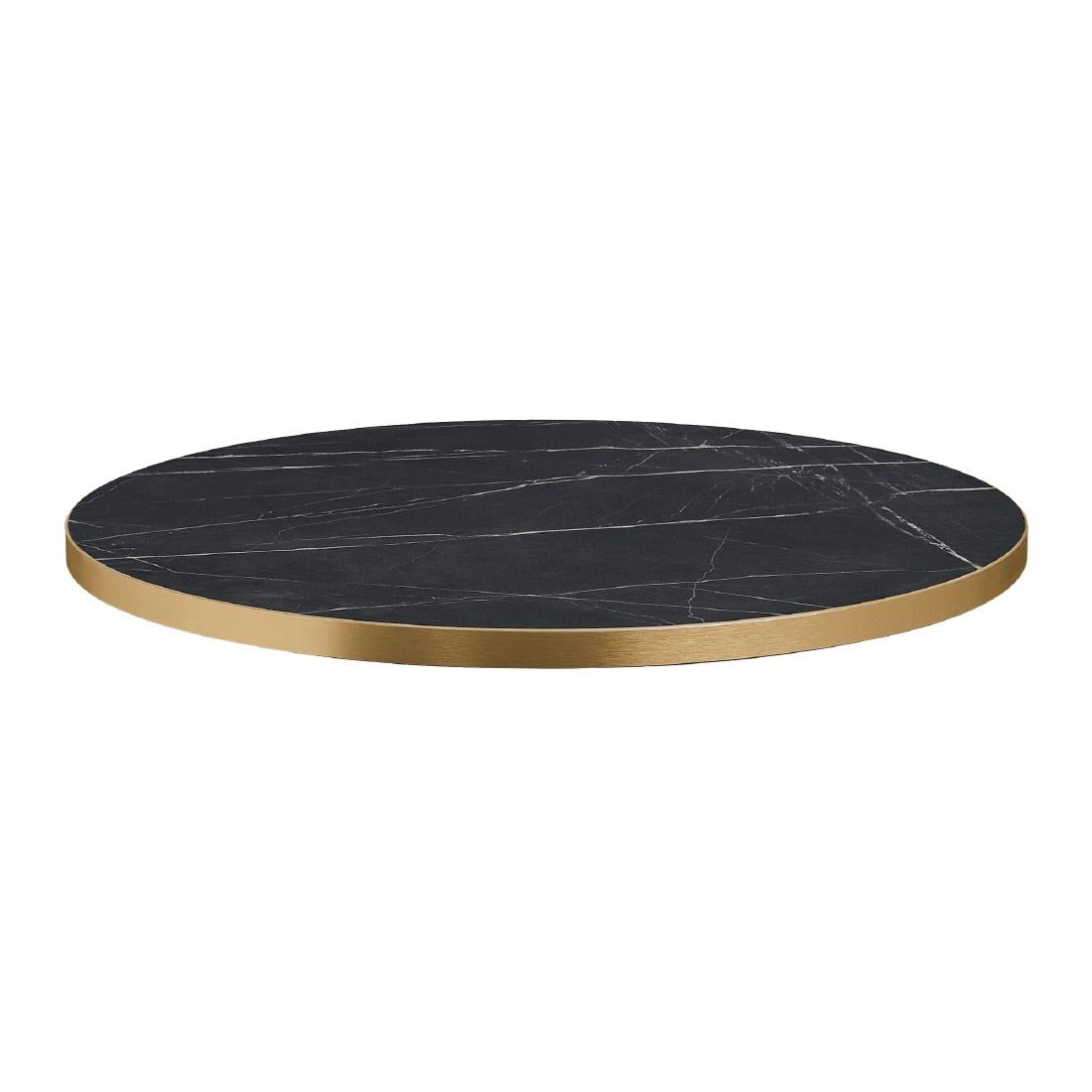 Omega Round Laminate Table Top Black Marble 600mm