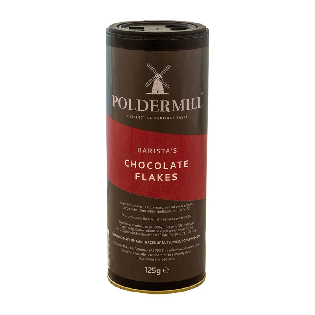 PoldermillÊDarkÊChocolate FlakesÊShakerÊDrumÊ125g