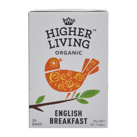 Higher Living English Breakfast Organic Teabags (Pack of 80)