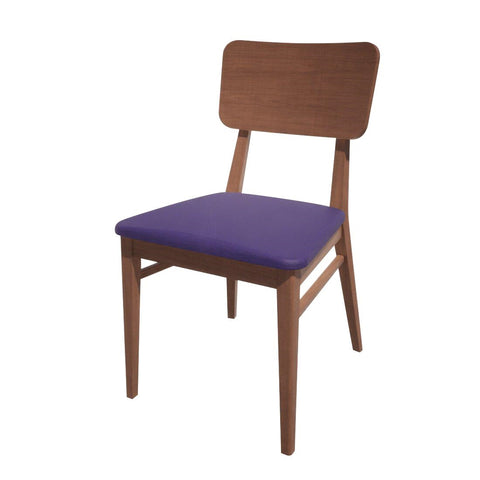 Bolero Bespoke Brenda Side Chair in Blue/Walnut