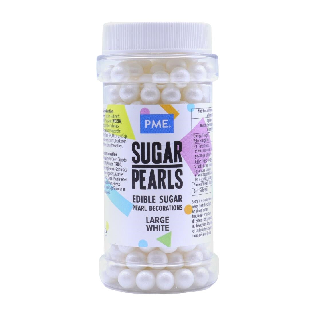 PME Large Sugar Pearls 90g - White