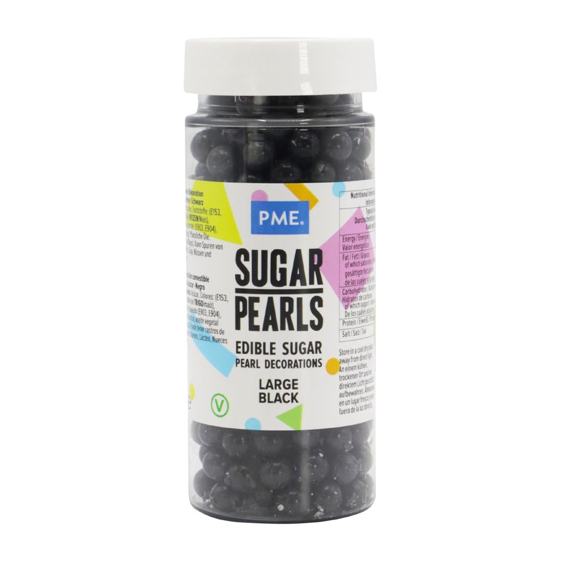 PME Large Sugar Pearls 90g - Black